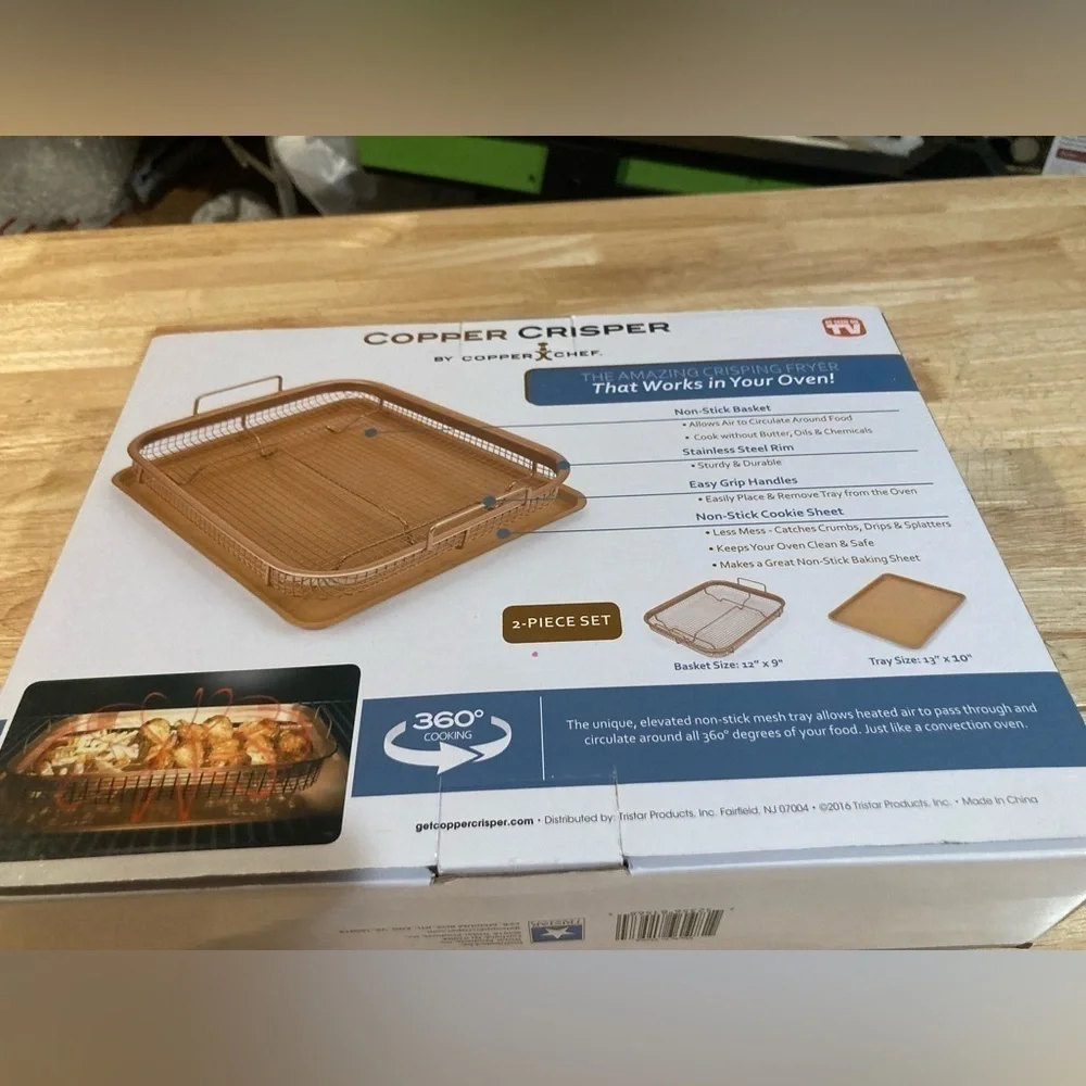 Copper Crisper from Copper Chef.Works in your oven. No oil needed!